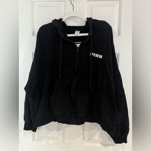 Victoria's Secret PINK Black and White Hooded Zip Jacket